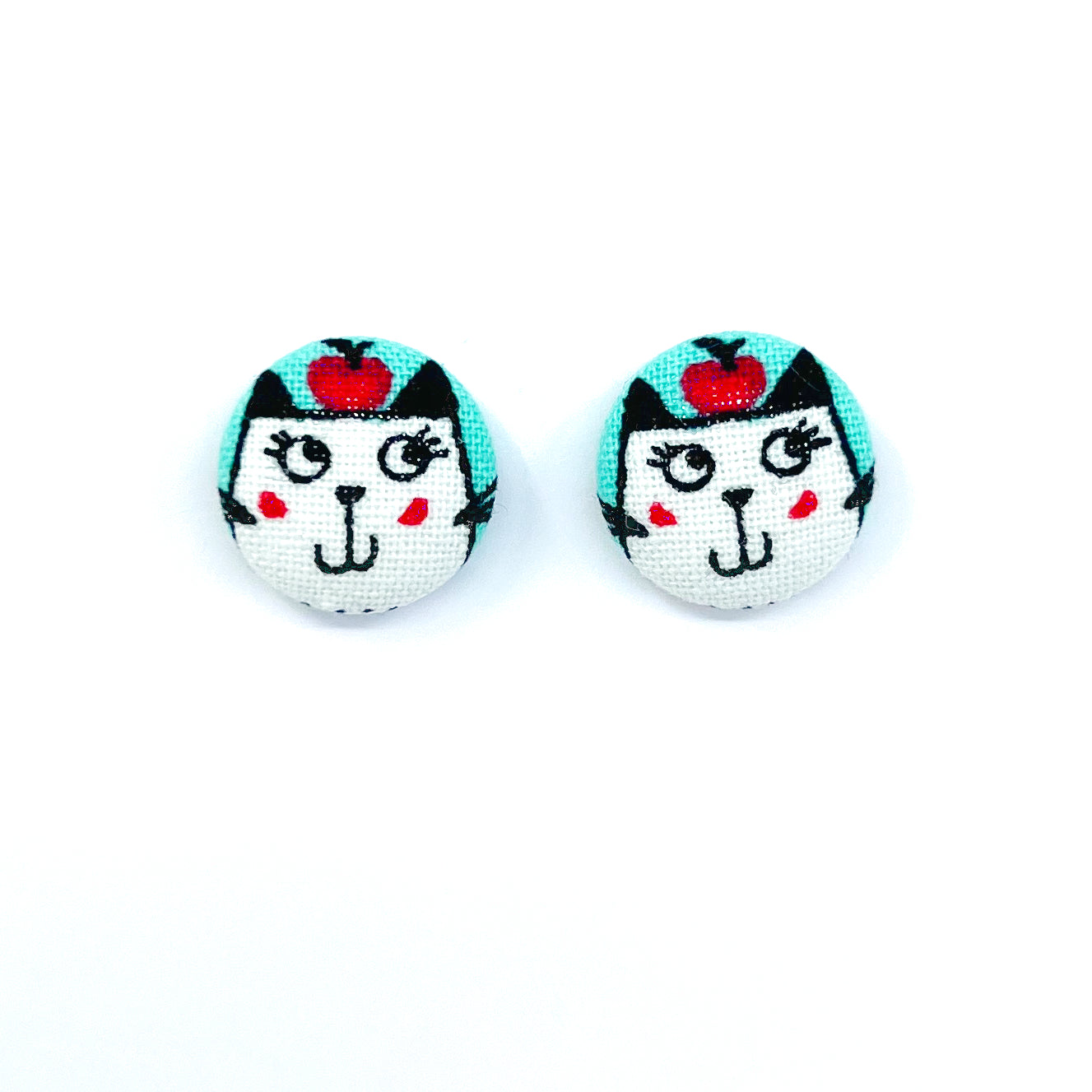 Novelty Stud - Teal Cats