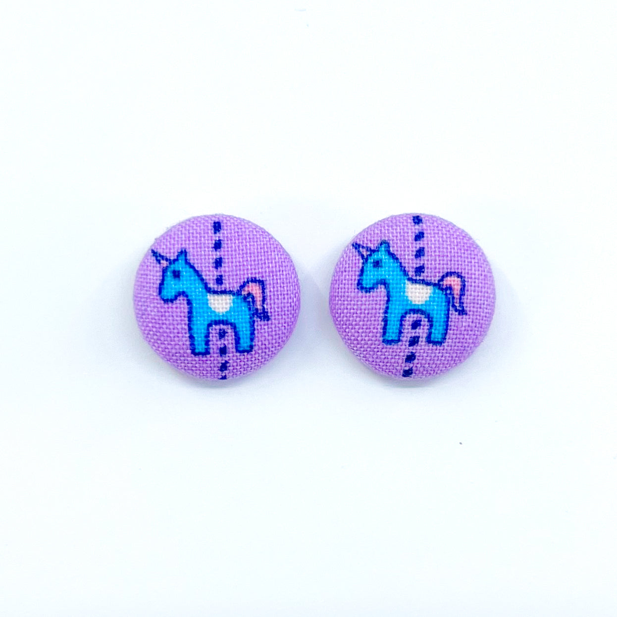 Novelty Stud - Carousel Unicorn Purple