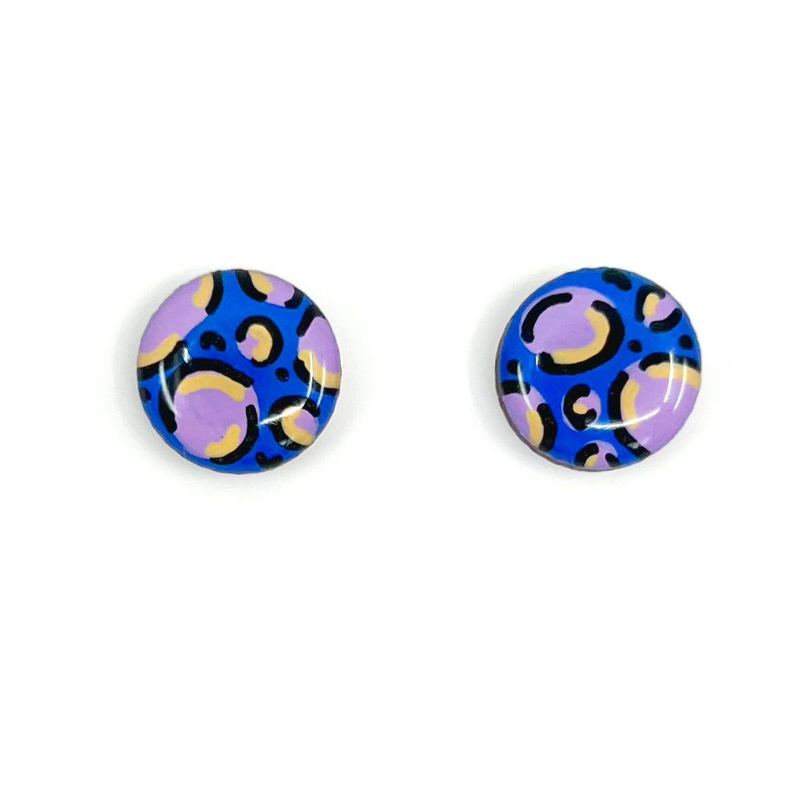 Dots - Hand Painted - Royal Blue Leopard