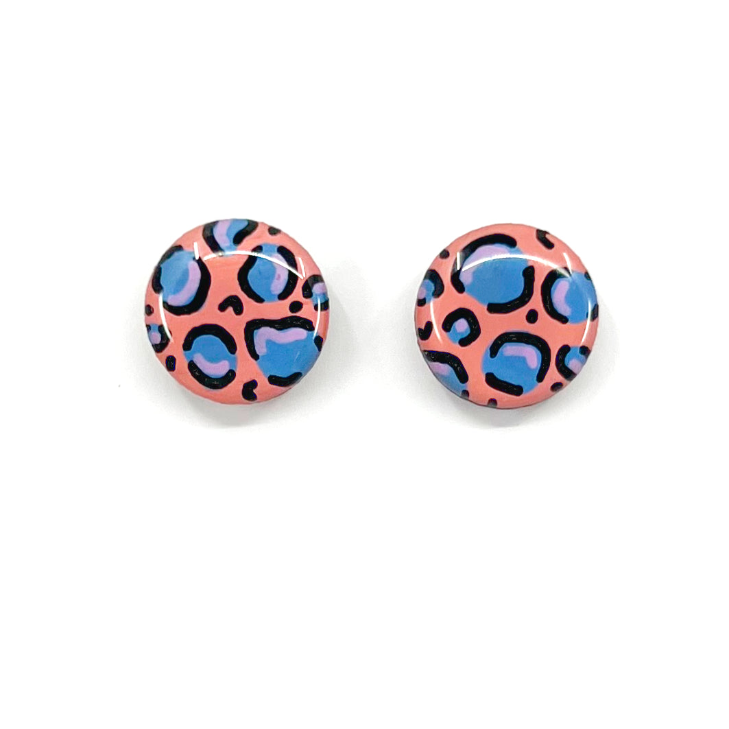 Dots - Hand Painted - Coral Leopard
