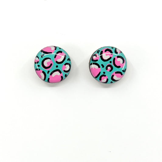 Dots - Hand Painted - Teal Leopard